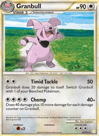 Granbull #22 · HeartGold SoulSilver Pokémon card