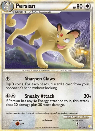 Persian #27 · HeartGold SoulSilver Pokémon card