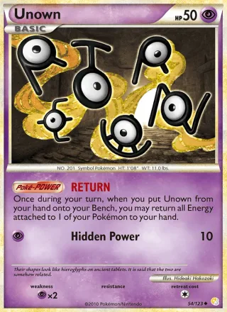 Unown #54 · HeartGold SoulSilver Pokémon card