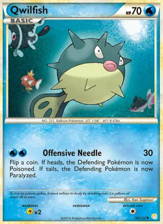 Qwilfish #50 · HeartGold SoulSilver Pokémon card