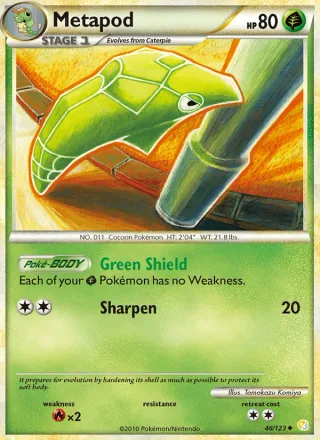 Metapod #46 · HeartGold SoulSilver Pokémon card