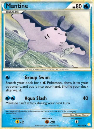 Mantine #45 · HeartGold SoulSilver Pokémon card