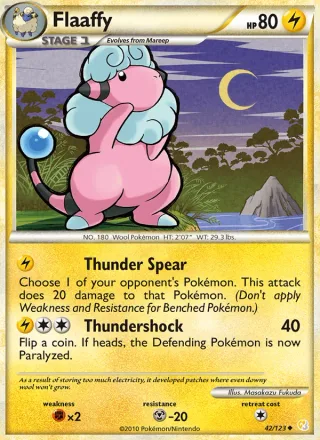 Flaaffy #42 · HeartGold SoulSilver Pokémon card