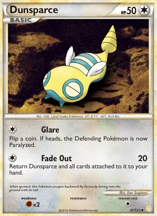 Dunsparce #41 · HeartGold SoulSilver Pokémon card