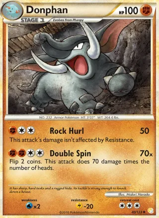 Donphan #40 · HeartGold SoulSilver Pokémon card