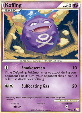 Koffing #70 · HeartGold SoulSilver Pokémon card
