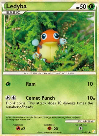 Ledyba #71 · HeartGold SoulSilver Pokémon card