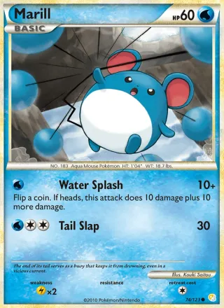Marill #74 · HeartGold SoulSilver Pokémon card