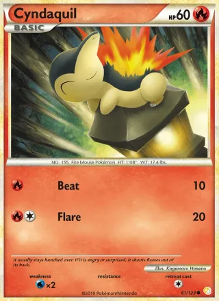 Cyndaquil #61 · HeartGold SoulSilver Pokémon card