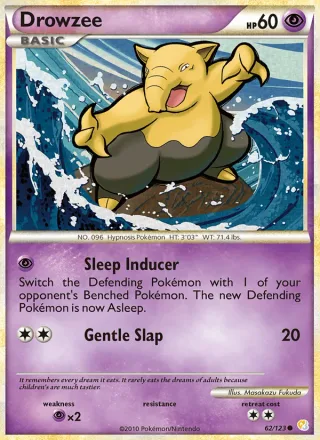 Drowzee #62 · HeartGold SoulSilver Pokémon card