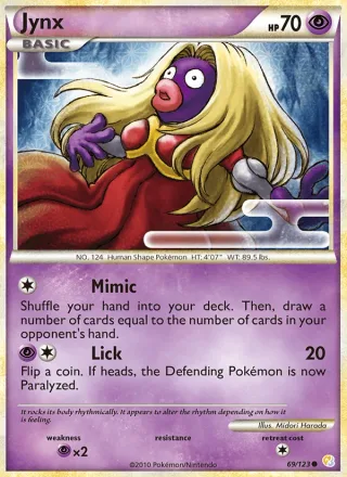 Jynx #69 · HeartGold SoulSilver Pokémon card