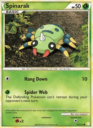 Spinarak #83 · HeartGold SoulSilver Pokémon card