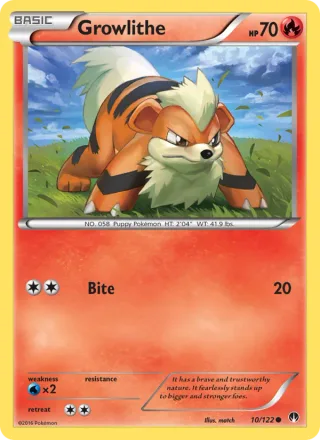 Growlithe #10 · BREAKpoint Pokémon card