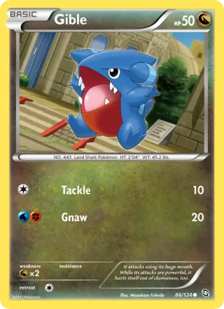 Gible #86 · Dragons Exalted Pokémon card
