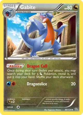Gabite #89 · Dragons Exalted Pokémon card