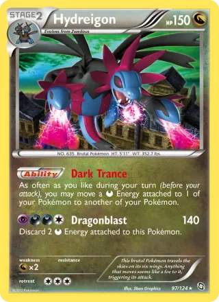Hydreigon #97 · Dragons Exalted Pokémon card