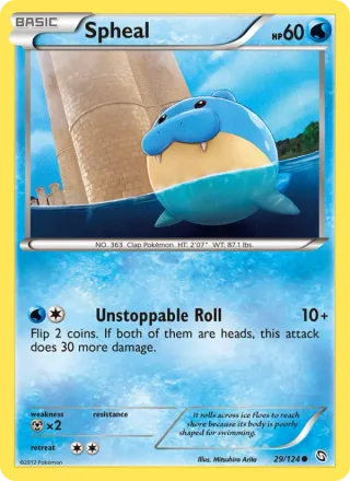 Spheal #29 · Dragons Exalted Pokémon card