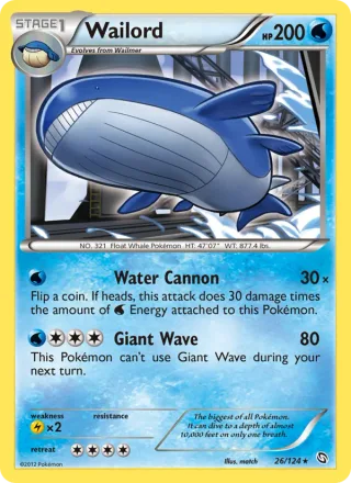 Wailord #26 · Dragons Exalted Pokémon card