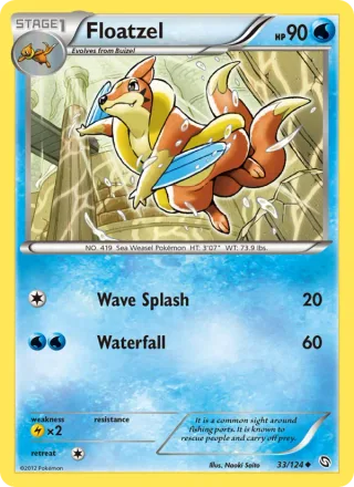 Floatzel #33 · Dragons Exalted Pokémon card