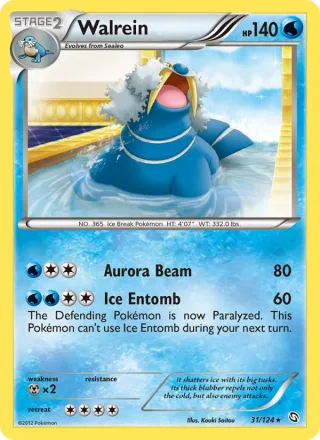Walrein #31 · Dragons Exalted Pokémon card