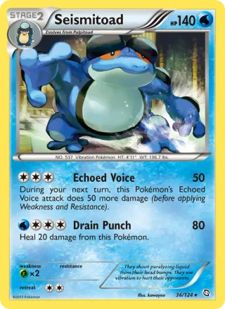 Seismitoad #36 · Dragons Exalted Pokémon card