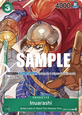 Inuarashi (Box Topper) #OP01-034-box-topper · Romance Dawn One Piece card