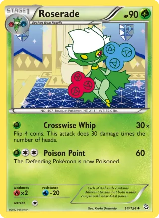 Roserade #14 · Dragons Exalted Pokémon card
