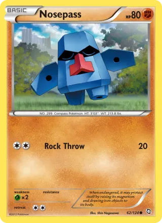 Nosepass #62 · Dragons Exalted Pokémon card