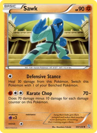 Sawk #69 · Dragons Exalted Pokémon card
