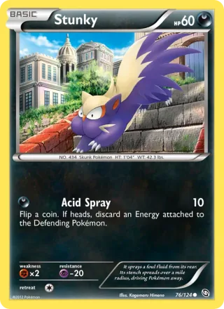 Stunky #76 · Dragons Exalted Pokémon card