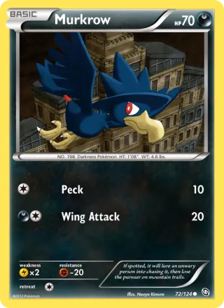 Murkrow #72 · Dragons Exalted Pokémon card