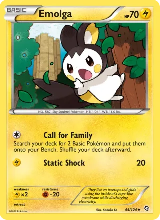 Emolga #45 · Dragons Exalted Pokémon card
