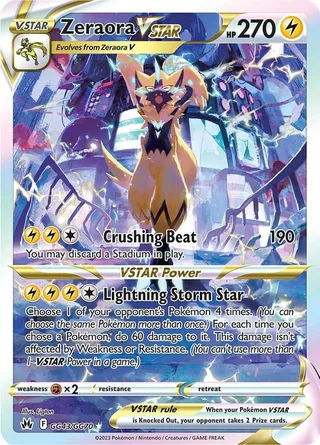 Zeraora VSTAR #GG43 · Crown Zenith Galarian Gallery Pokémon card