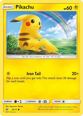 Pikachu #28 · Shining Legends Pokémon card