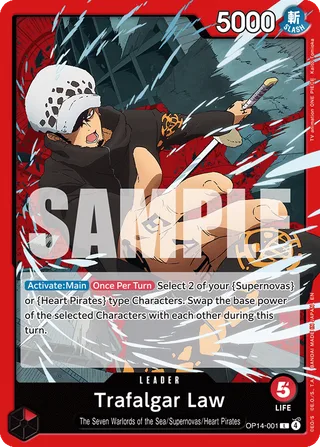 Trafalgar Law #OP14-001 · The Azure Sea's Seven One Piece card