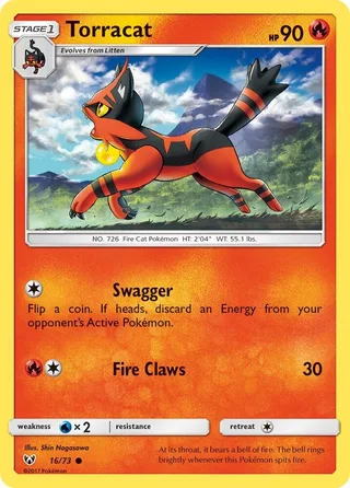 Torracat #16 · Shining Legends Pokémon card