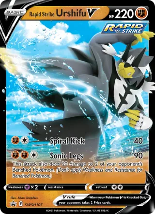 Rapid Strike Urshifu V #SWSH107 · SWSH Black Star Promos Pokémon card