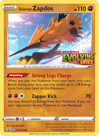 Galarian Zapdos #SWSH124 · SWSH Black Star Promos Pokémon card