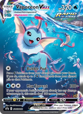 Vaporeon VMAX #SWSH182 · SWSH Black Star Promos Pokémon card