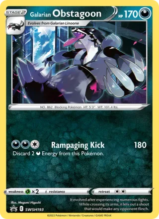 Galarian Obstagoon #SWSH193 · SWSH Black Star Promos Pokémon card