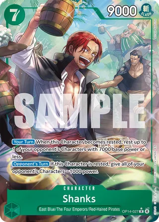 Shanks (Alternate Art) #OP14-027-alternate-art · The Azure Sea's Seven One Piece card