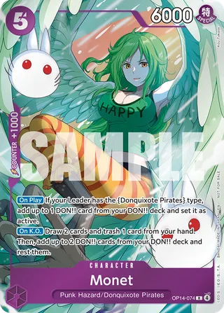 Monet (Dash Pack) #OP14-074-dash-pack · The Azure Sea's Seven One Piece card