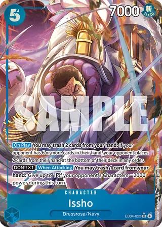Issho (Alternate Art) #EB04-022-alternate-art · The Azure Sea's Seven One Piece card