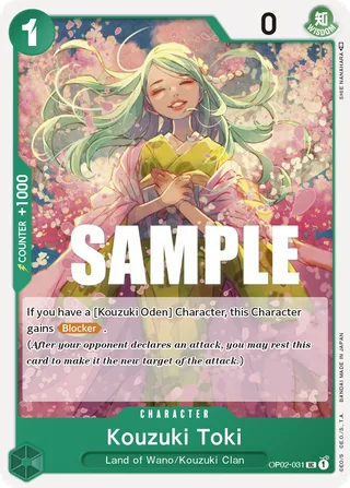 Kouzuki Toki #OP02-031 · Paramount War Pre-Release Cards One Piece card