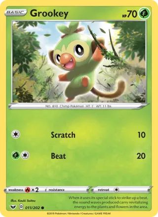Grookey #11 · Sword & Shield Pokémon card