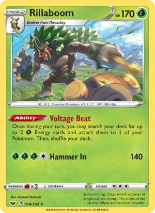 Rillaboom #14 · Sword & Shield Pokémon card
