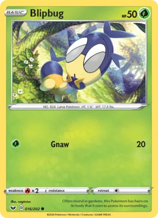 Blipbug #16 · Sword & Shield Pokémon card