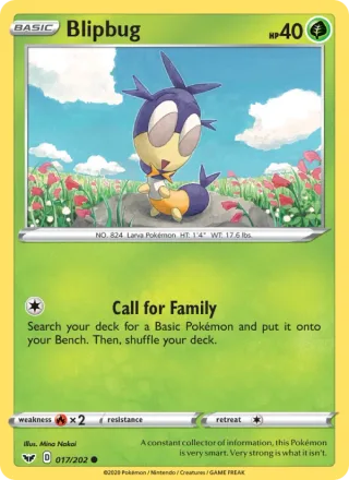 Blipbug #17 · Sword & Shield Pokémon card