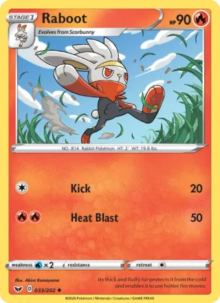 Raboot #33 · Sword & Shield Pokémon card