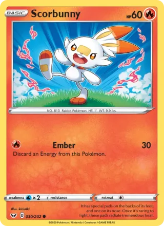 Scorbunny #30 · Sword & Shield Pokémon card